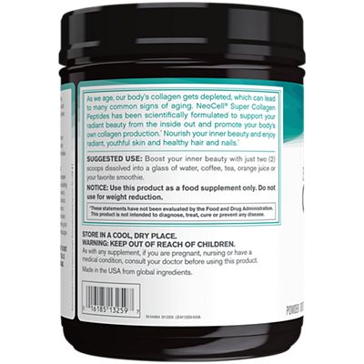 Super Collagen Peptides Powder - Supports Hair, Skin & Nails - Unflavored (30 Servings)