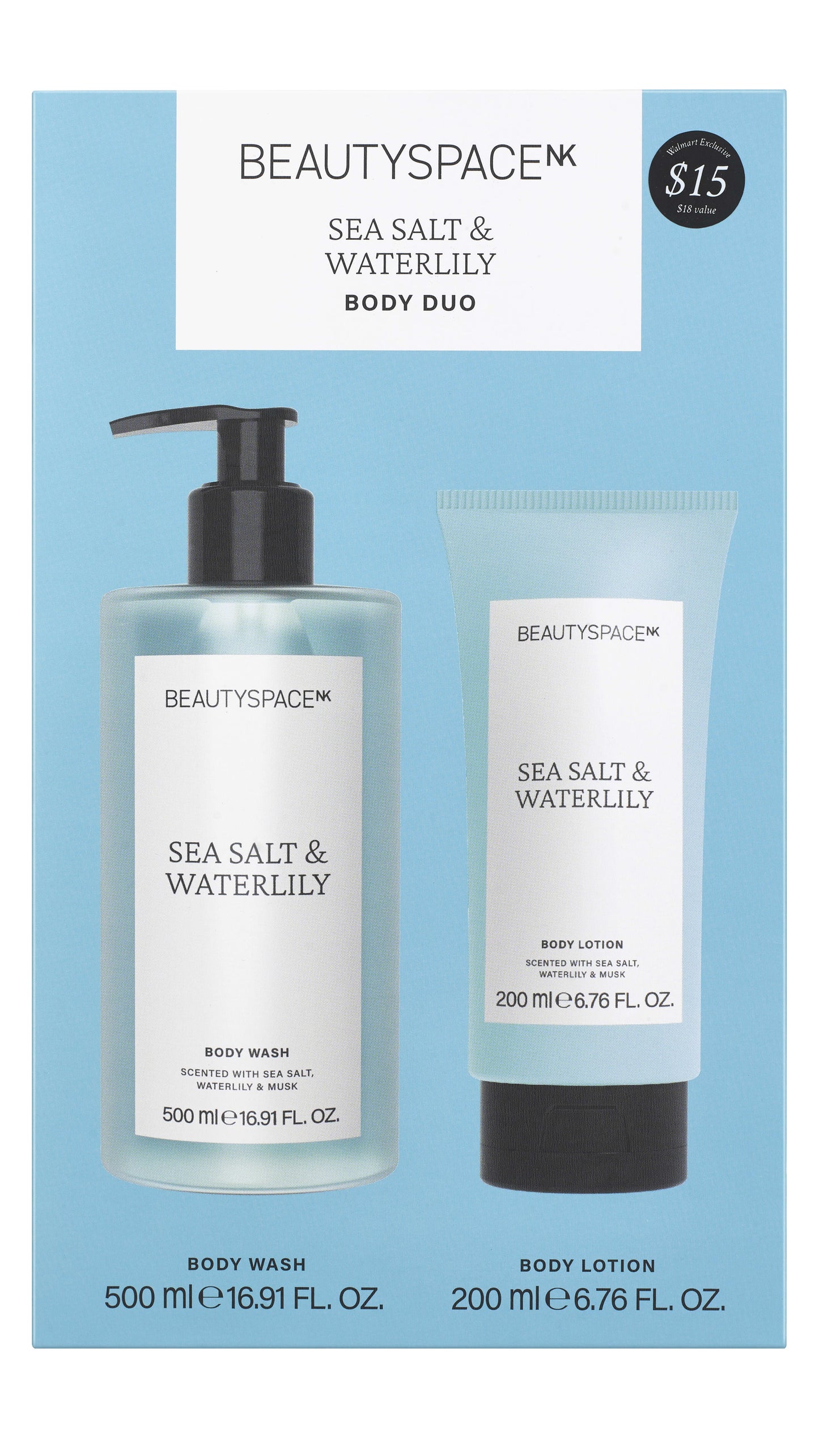 Beauty SpaceNK Sea Salt and Waterlily Body Duo Wash & Lotion, 2 Pack